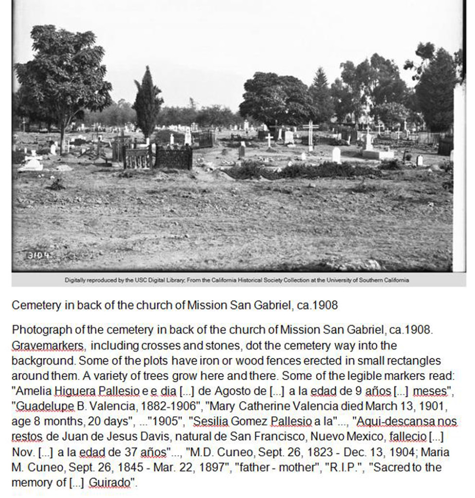 Cemetery, San Gabriel Mission 1000
